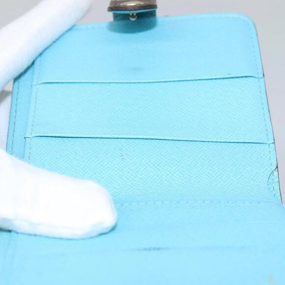LOUIS VUITTON Monogram Groom Compact Zip Wallet Blue M60036 LV Auth hk2238 - Picture 13 of 16